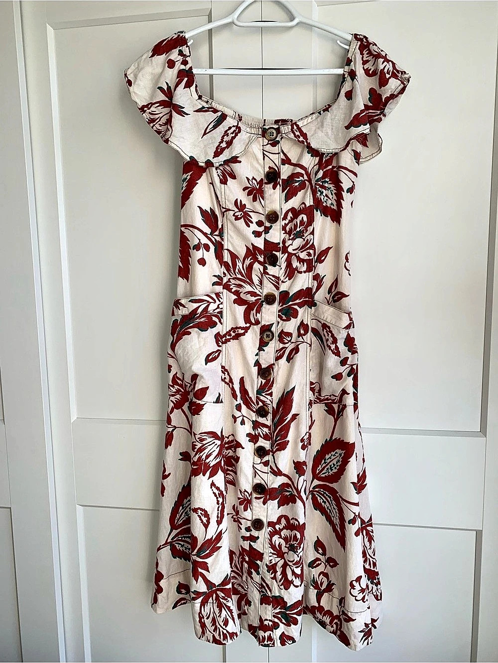 Anthropologie Floral Hawaiian Print Midi Dress in Size 4